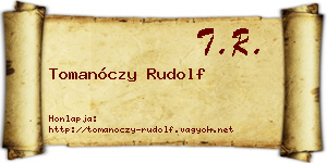 Tomanóczy Rudolf névjegykártya