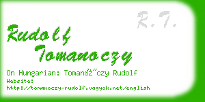 rudolf tomanoczy business card